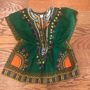Girls African Dashiki Traditional Top Size M